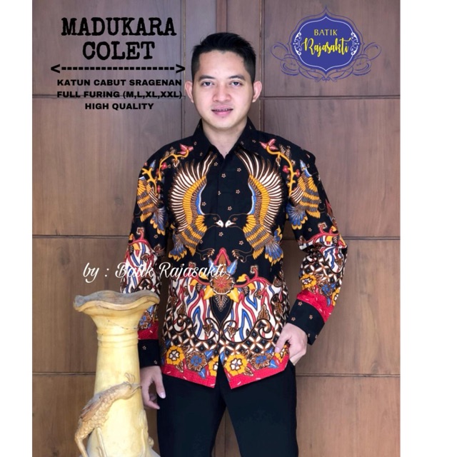 Batik Pria MADUKARA COLET Katun Halus Full Furing Termurah