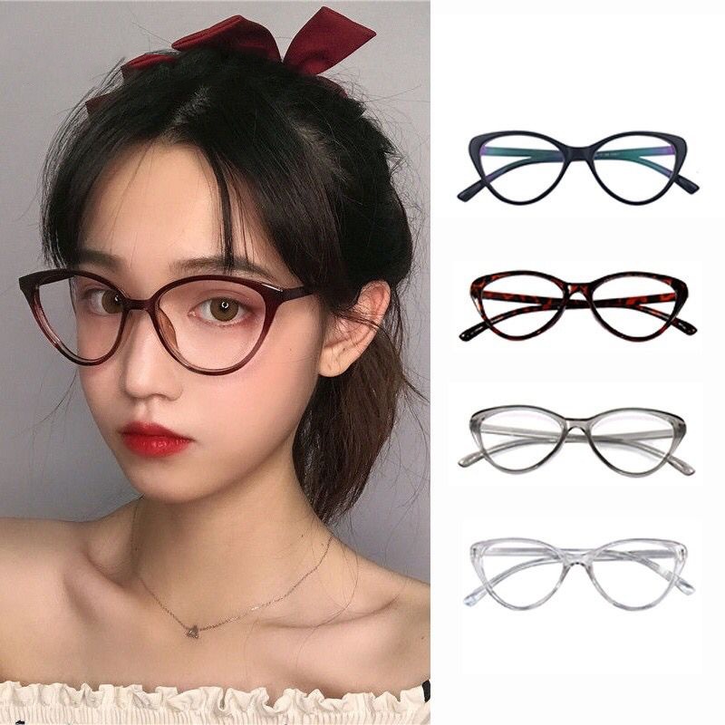 BIMBIM Kacamata Korea Wanita Kacamata Anti Radiasi Wanita Fashion Cat Eye retro flat Eyeglasses