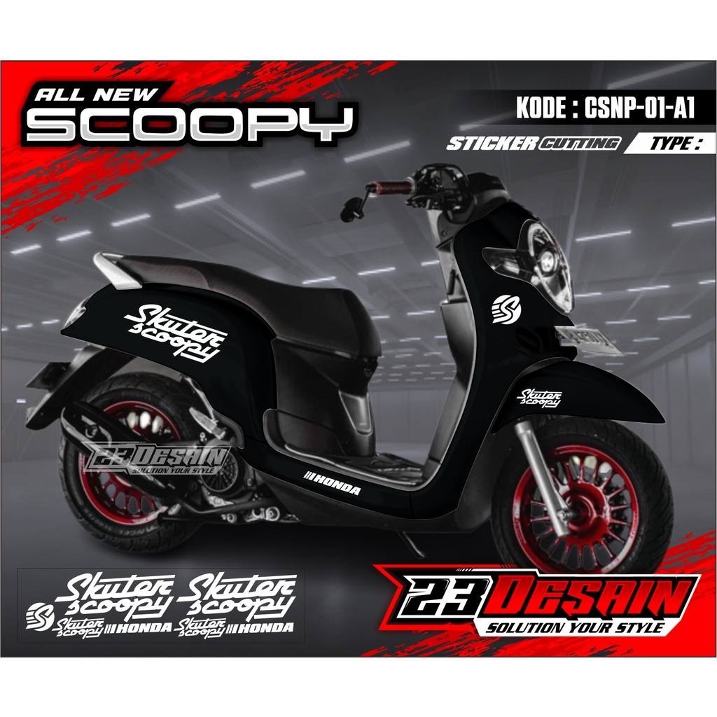 (COD) Cutting Sticker SKUTER SCOOPY Satu Set - Aksesoris Stiker Striping Motor Honda Scoopy 2010-202