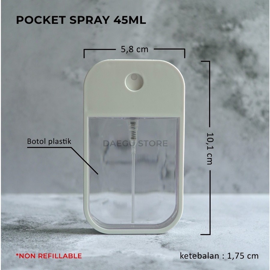 Botol Pocket Card Spray 45ml Plastik untuk Hand Sanitizer Parfum