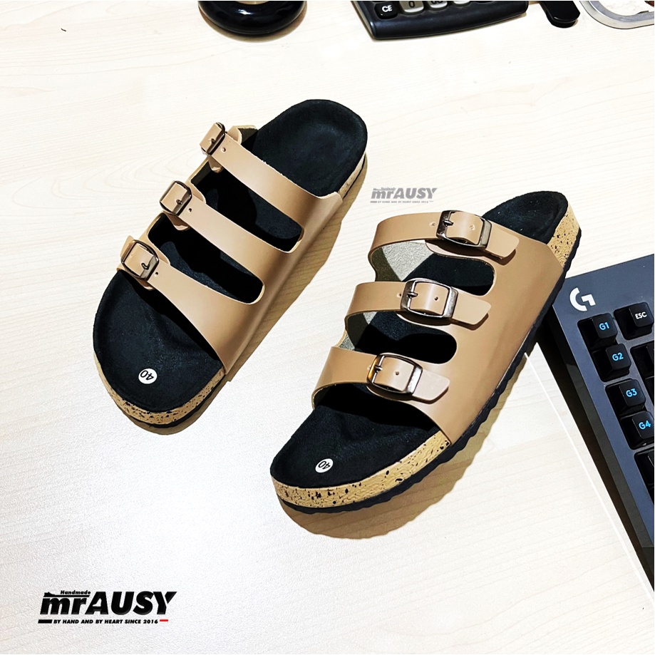 Sandal Selop Wanita Casual mrAUSY Ringan Strap 3 Gesper 3