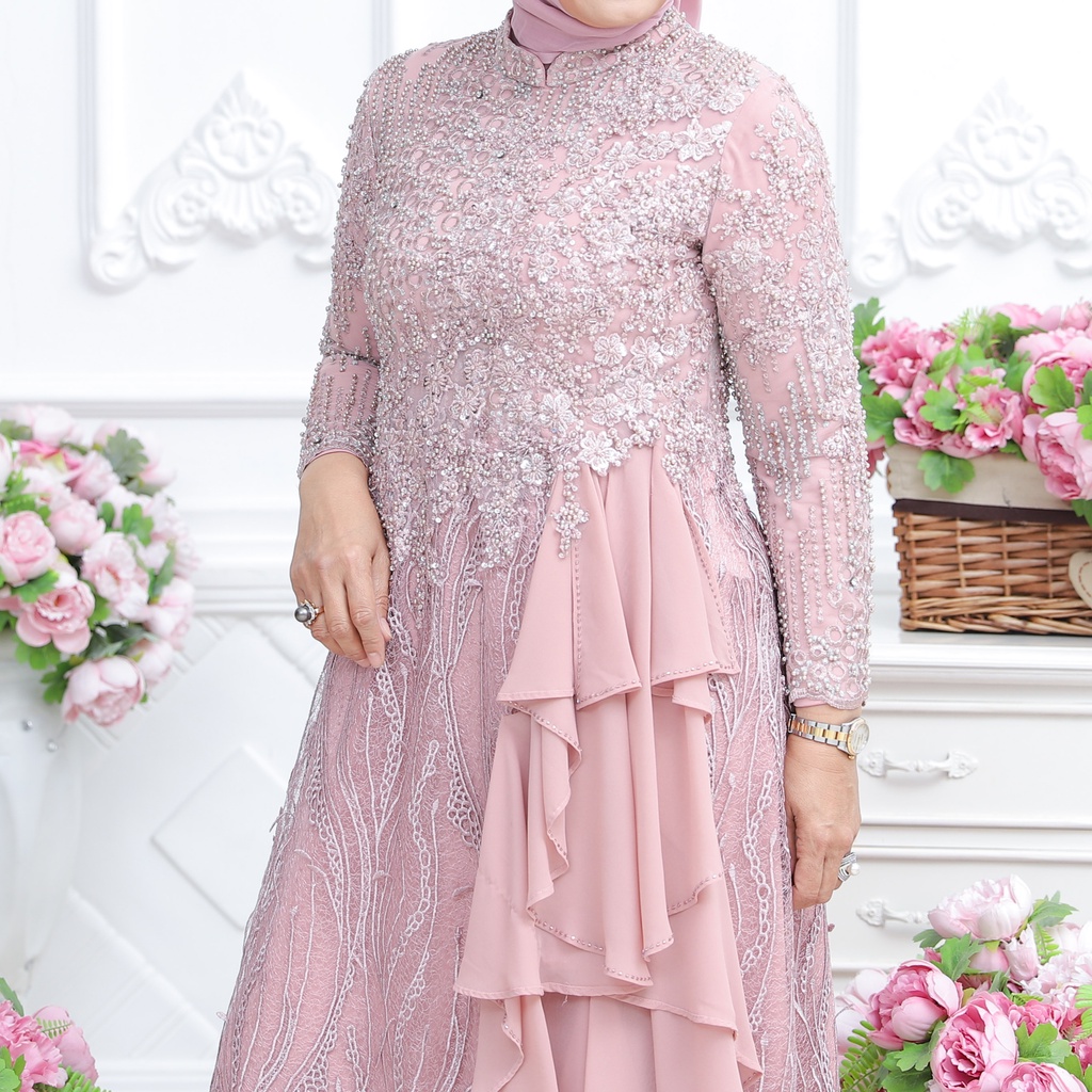 Gaun Pengantin Adena Full Payet Warna Cokelat by Sofie Fashion Designer