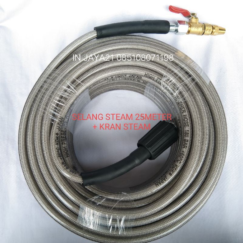 Set Selang Steam 25Meter + Kran Steam Untuk Mesin Steam Kodok