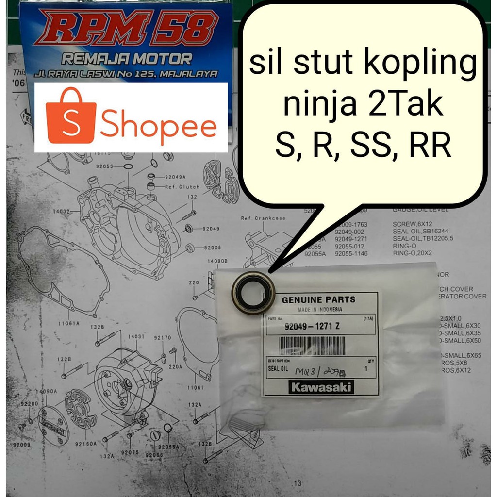 sil stut kopling ninja 2 Tak kawasaki Original 92049-1271 Z