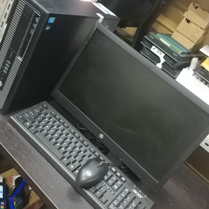 paket komputer full set/ HP SFF core i3 4160T+4gb+500gb+ lcd 19&quot;wide