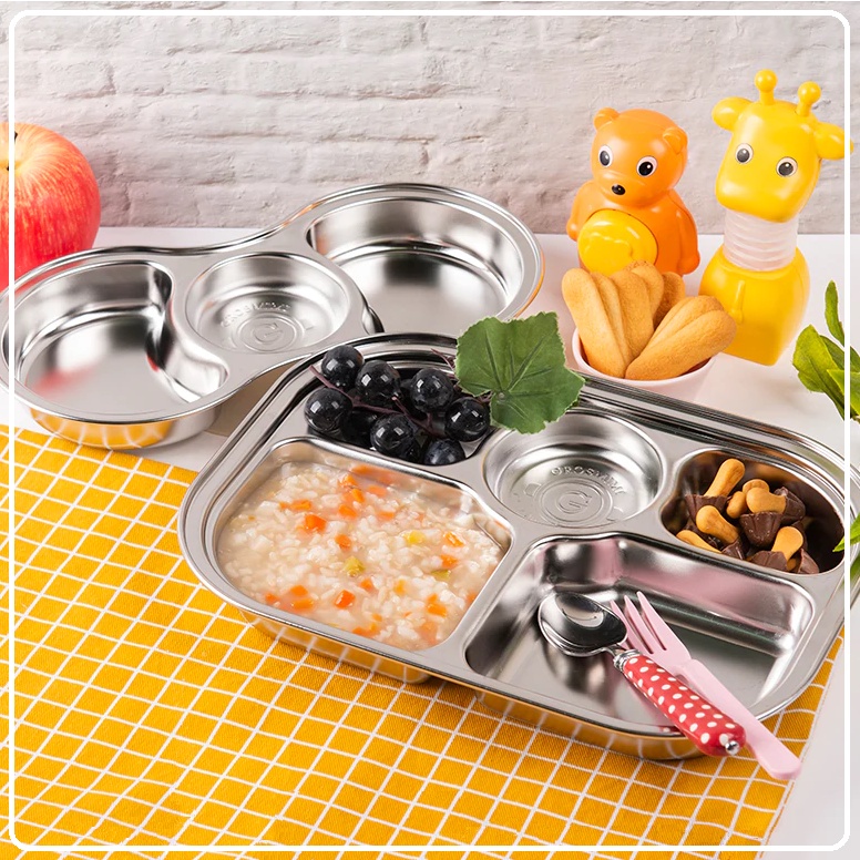 Grosmimi Stainless Baby Food Tray | Wadah Makanan