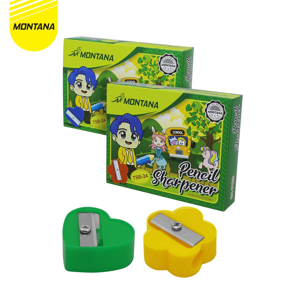 

MONTANA Rautan Peraut Pensil 24 Pcs Pencil Sharpener Serutan TSB-24