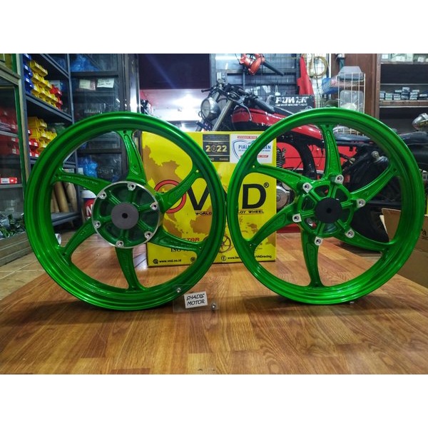 Velg Bintang Motor Merk VND Set Velg Ukuran 215/300 Ring 17 Motor Ninja RR Warna Hijau Velg Palang M