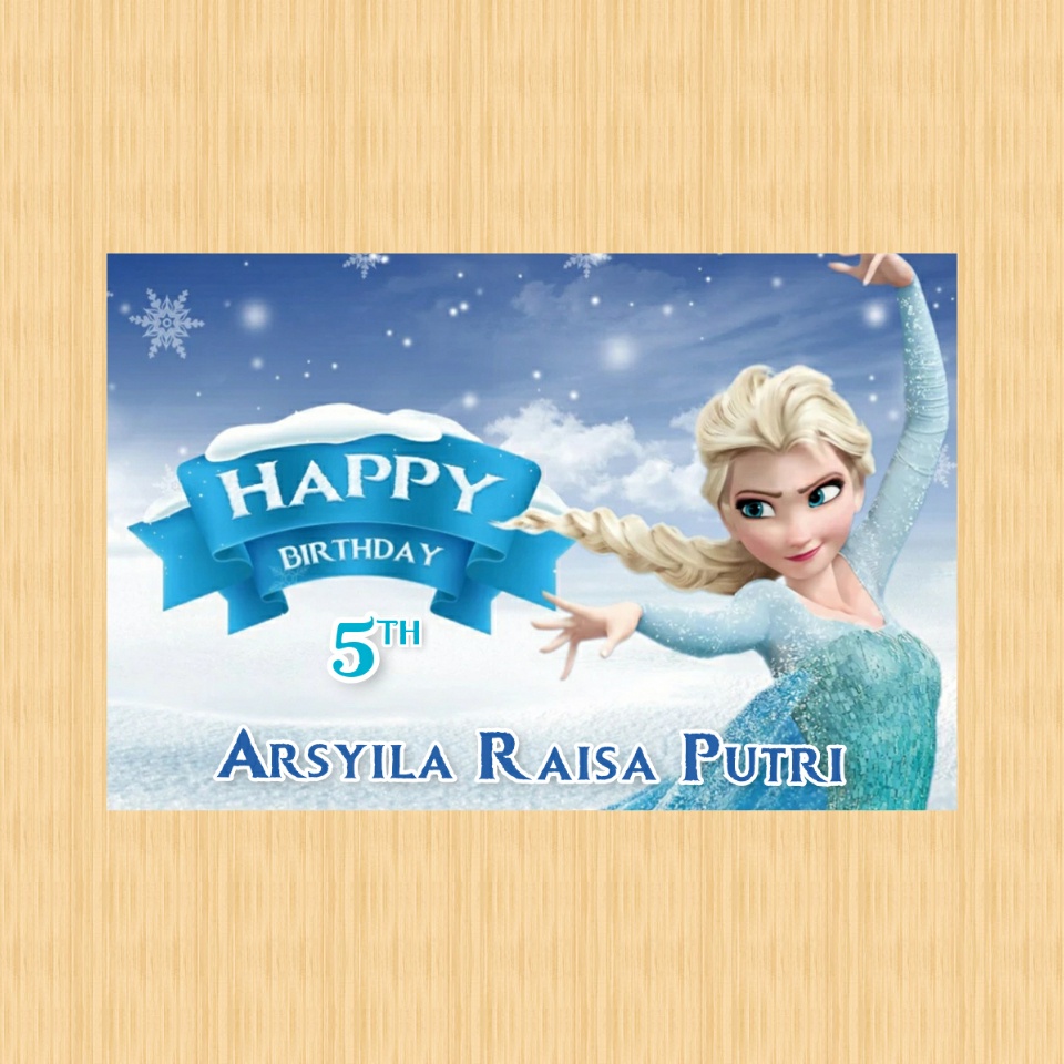 Spanduk FROZEN banner FROZEN spanduk banner ultah anak background FROZEN custom backdrop ulang tahun