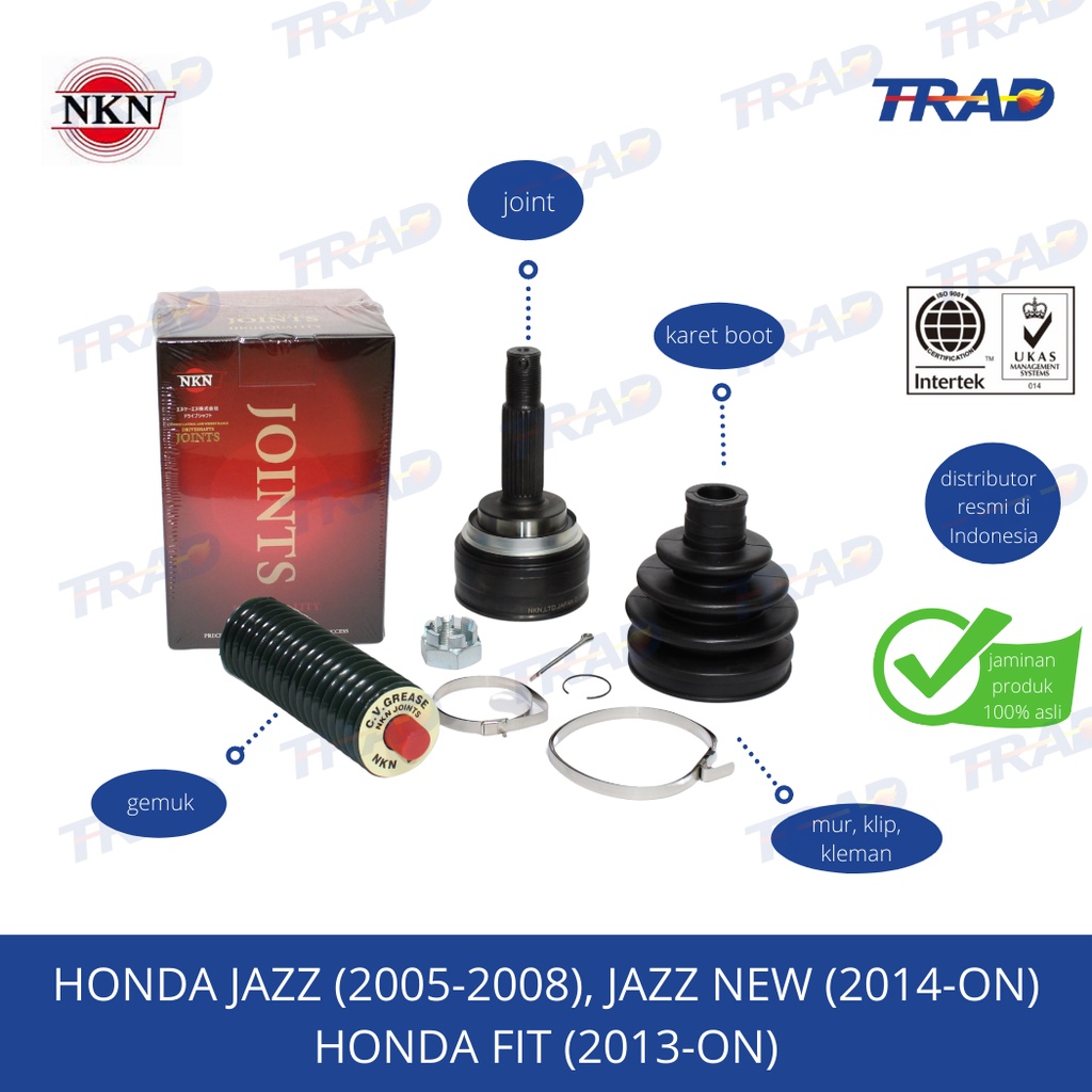 CV Joint/AS Roda Luar NKN JAPAN Honda Jazz gen 1, gen 2, Fit