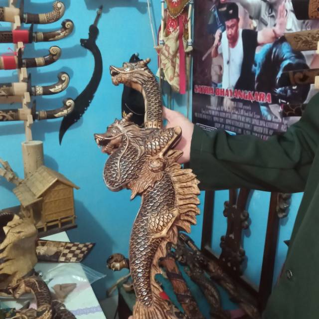 Kujang naga full ukir premium solder subang