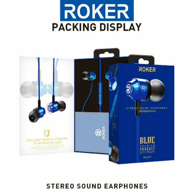 HANDSFREE ROKER BLUE RK 39K MEGA BASS PREMIUM PRODUCT / EARPHONE