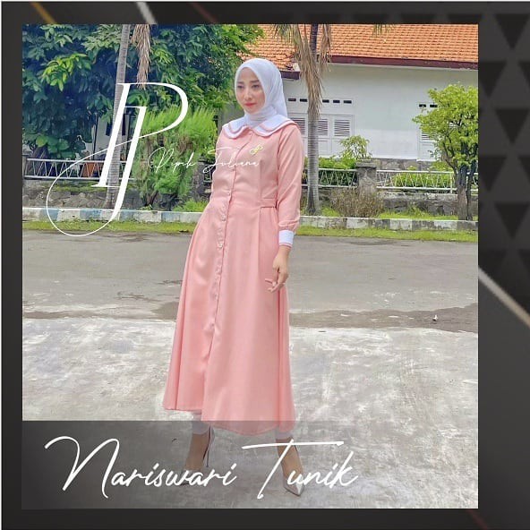 GAMIS WANITA MIDI DRESS TUNIK POLOS KATUN TOYOBO PREMIUM DAILY CASUAL NARESWARI BY PIPIK JULIANA