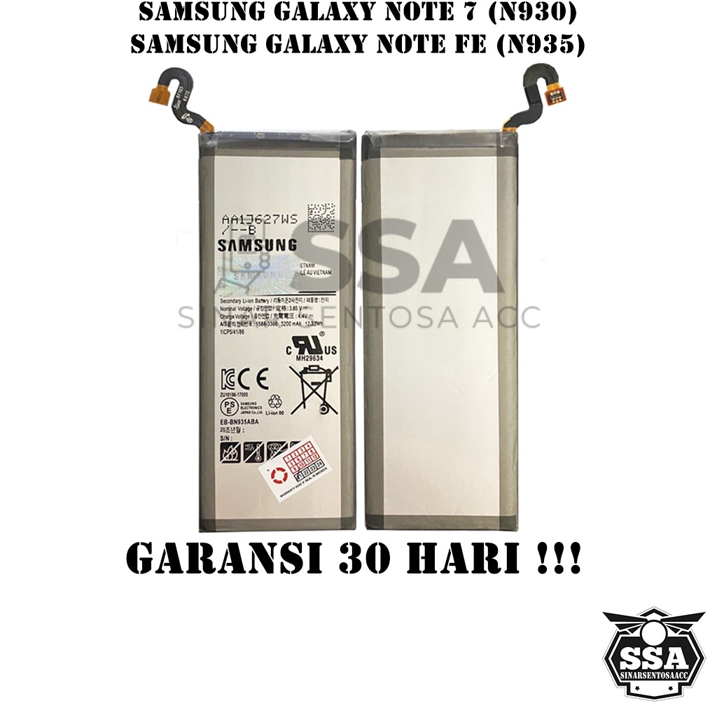 Baterai Original 100% Samsung Galaxy Note 7 Note FE N930 N935 EB-BN935ABA Batre Batrai Battery Batrei Batere Batu HP