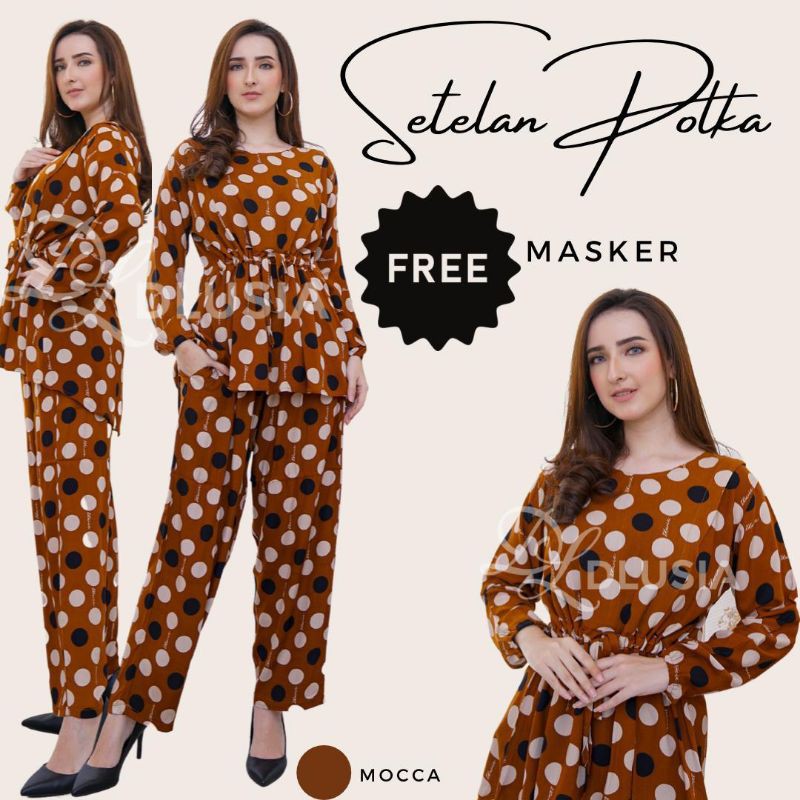 Daster Arab Setelan POLKA One Set Rayon India