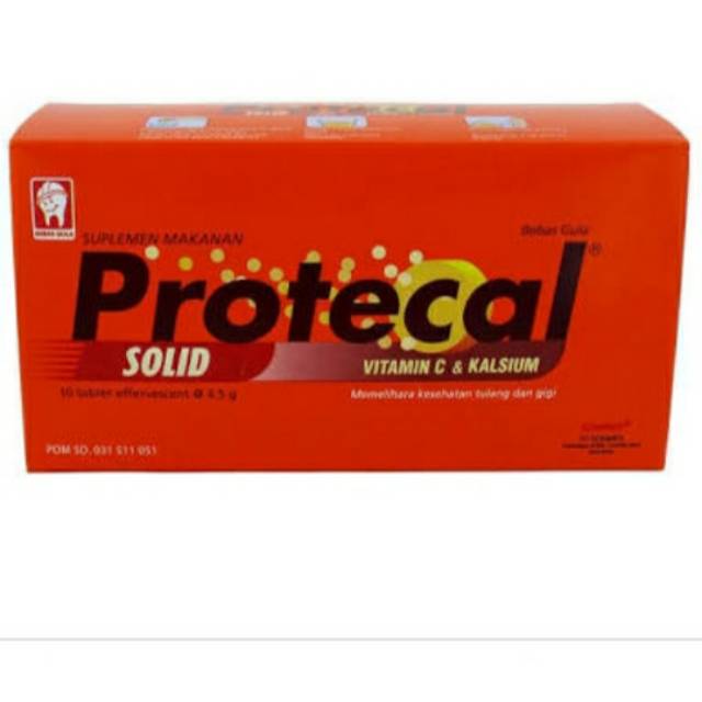 Protecal Solid Sacet isi 10 sct Vitamin C 1000mg plus Kalsium 250 mg vitamin D 300 IU VitaminB6 15mg