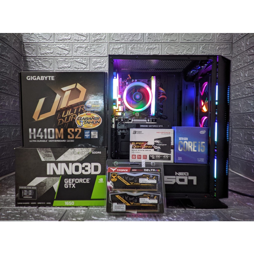 PC GAMING &amp; DESIGN FULL SET DDR4 I5-10400F / 16GB / 1650 4GB + MONITOR