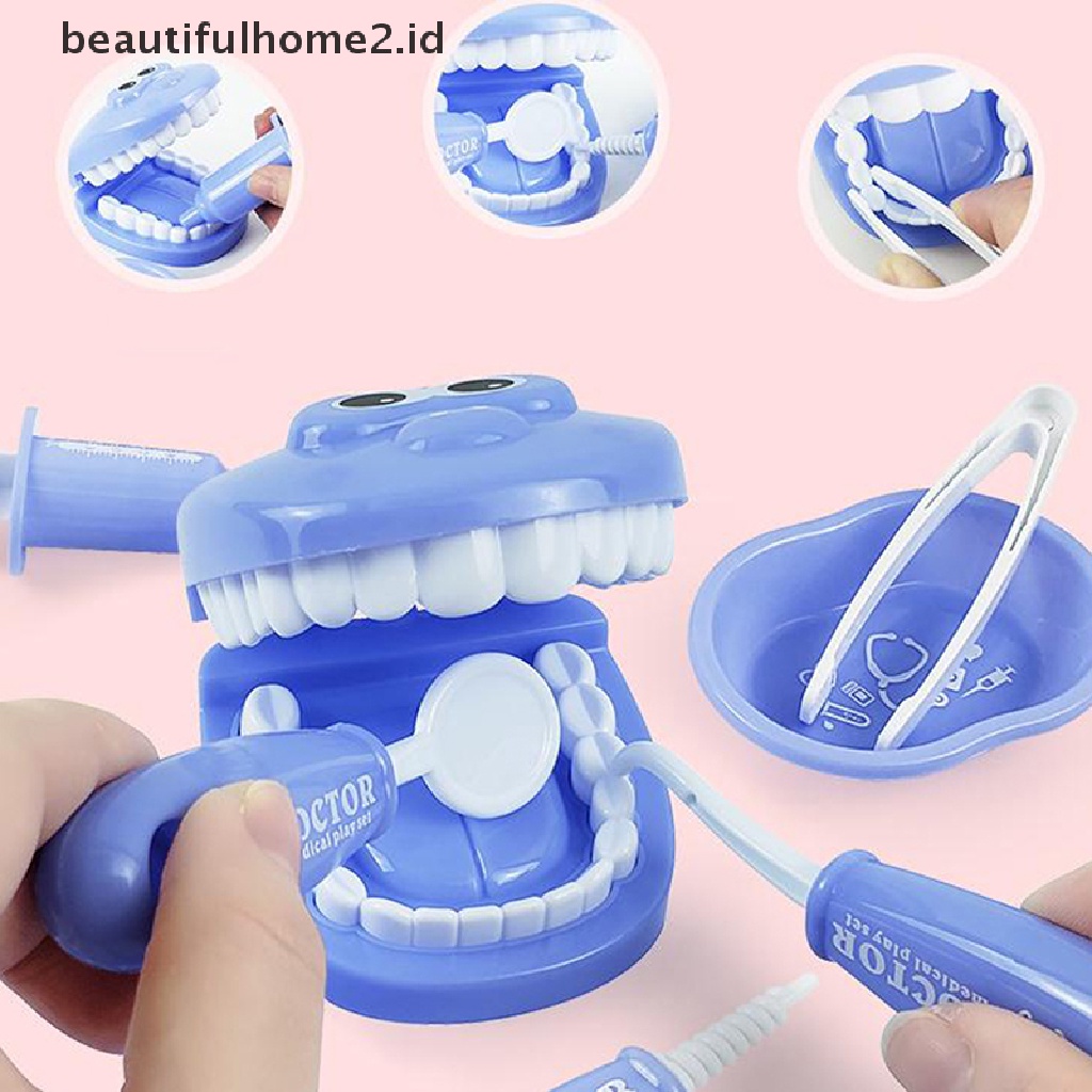 (Beautifulhome2.Id) 9pcs / Set Mainan Simulasi Dokter Gigi Untuk Anak Bermain Peran