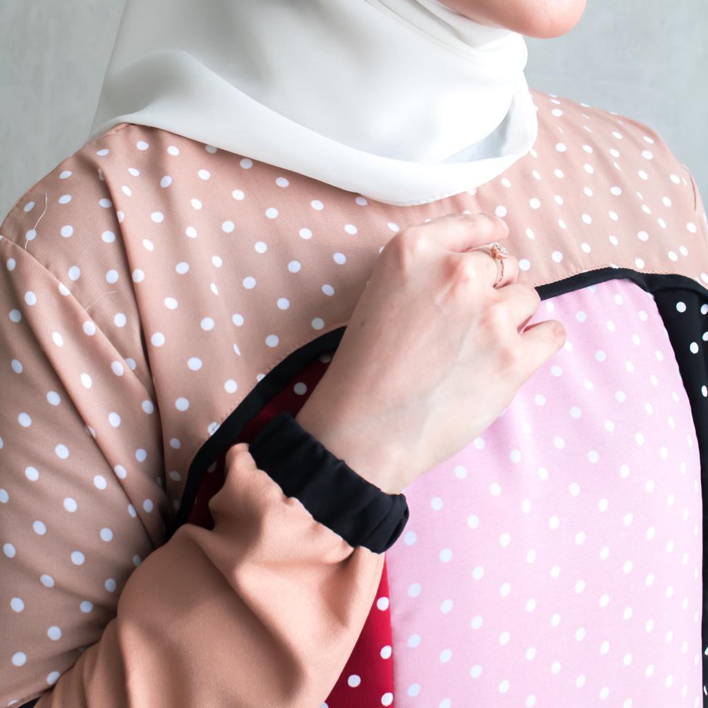 DISKON / ARUMI POLKA - / DRES MURAH / GAMIS MURAH / DRES MUSLIM /  / DRESS /DRESS POKADOT