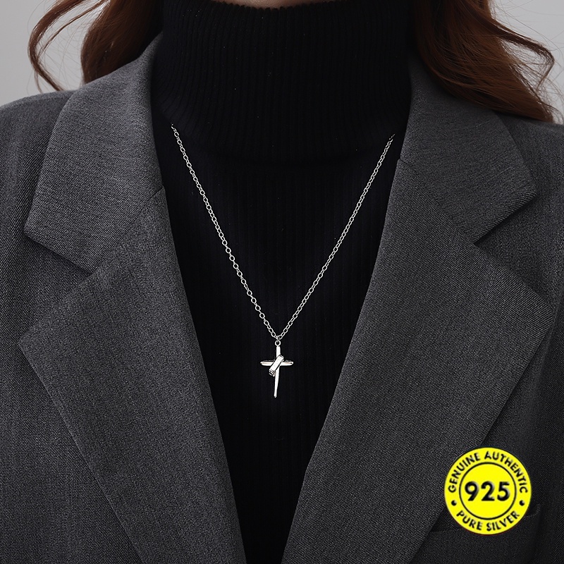 Kalung Dengan Liontin Bahan S925 Silver Untuk Pasangan