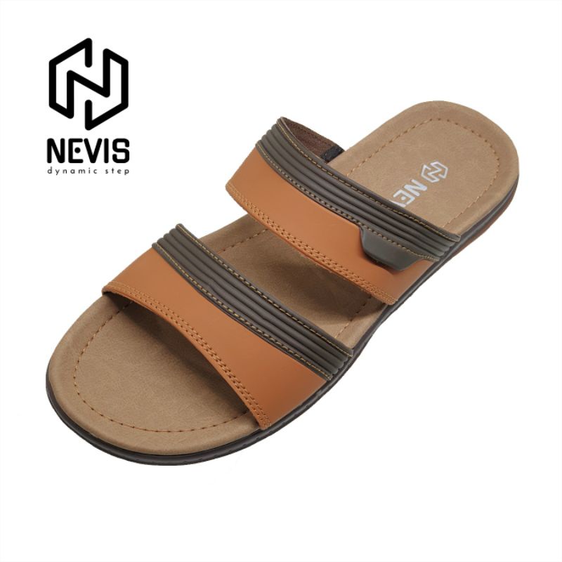 Sandal Pria Slop Kulit Original Nevis NVS 12 Sendal Pria Casual Selop