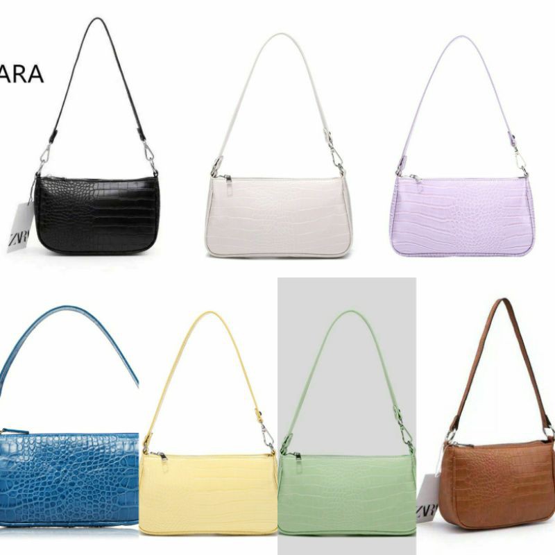 6442 NM Zara Croco Shoulder Bag. Bahan PU Leather