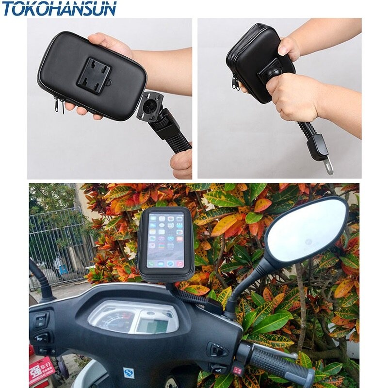 [BISA COD] Holder Motor Waterproof Dudukan Hp di Motor Anti Air HM09 HM10 tempat Handphone motor phone stand