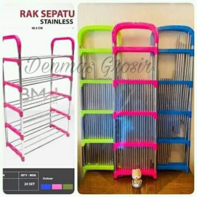 (MURAH) Rak Sepatu Besi 5 Susun/Rak Sepatu Serbaguna/Rak Sepatu