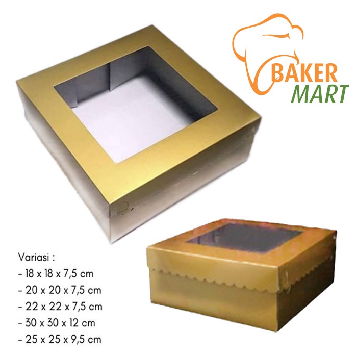 

Box Gold /Dus Emas Uk 18x18x7,5/ 20x20x7,5/ 22x22x7,5/ 25x25x9,5/ 28x28x10/ 30x30x11,5cm Isi 5pcs