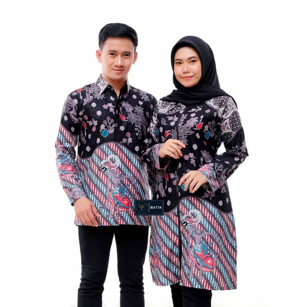 Batik Couple (MC Batik) - Atasan Batik Couple Tunik Busui Friendly/Full Kancing Depan Kemeja Lengan Panjang M L XL XXL Jumbo