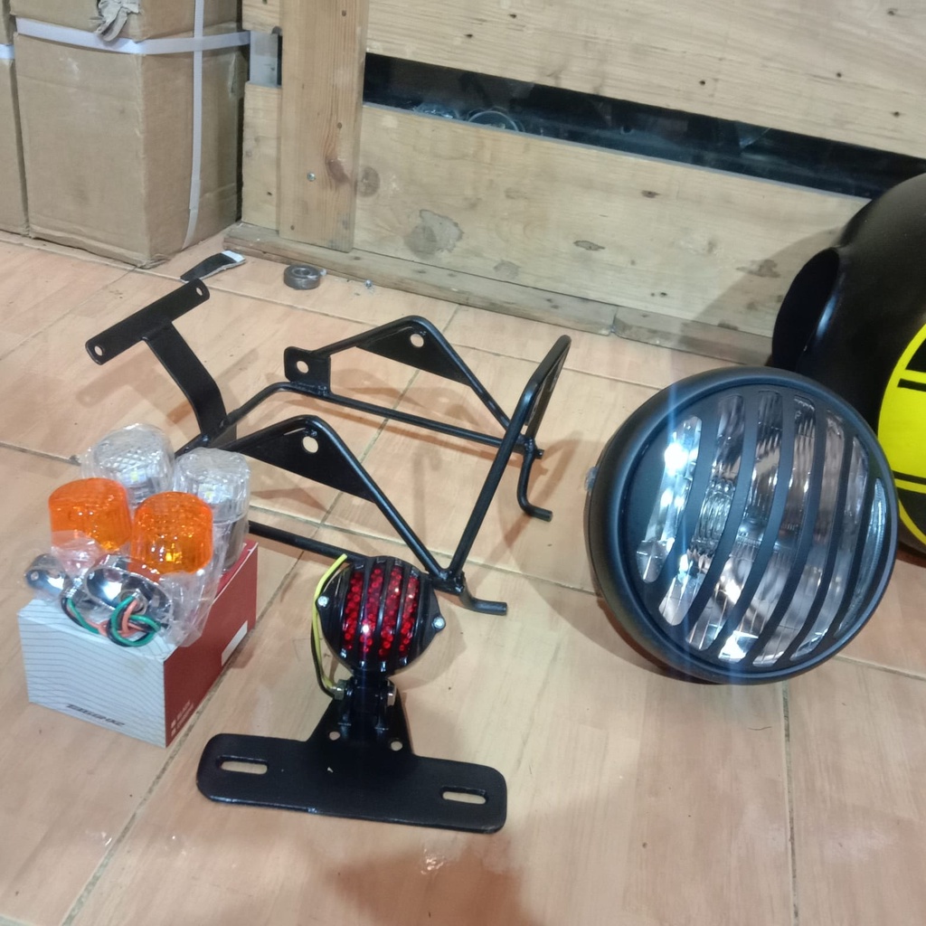 PAKET LAMPU  DEPAN 5 75 INCH MOTOR CUSTOM/LAMPU DEPAN MOTOR CUSTOM GRILL