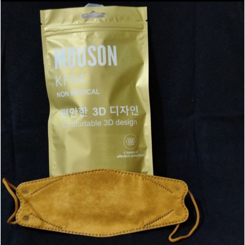 Masker KF94 4ply mouson isi 10 pcs gold