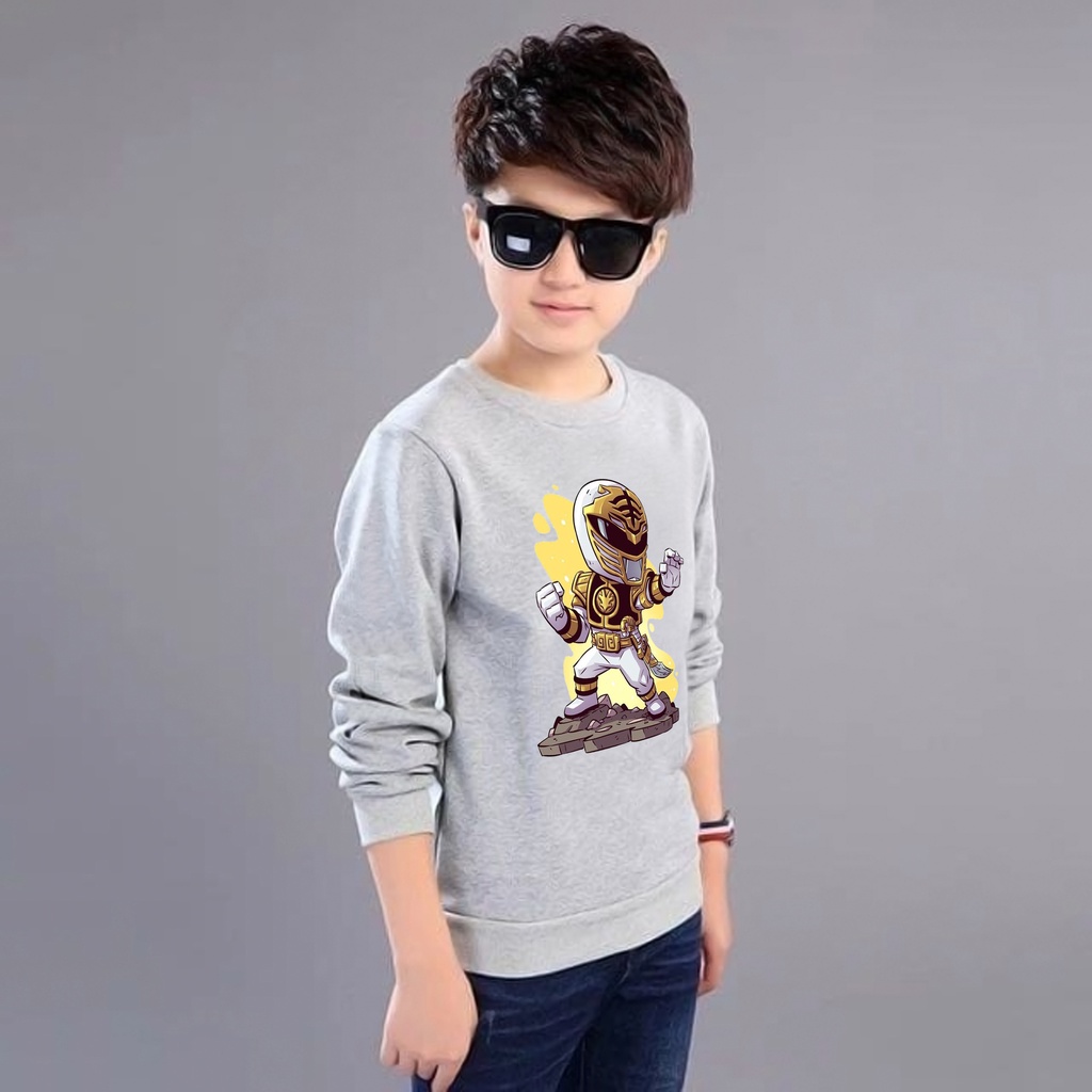 sweater anak laki-laki usia 2 3 4 5 6 7 8 9 10 tahun / jaket switer crewneck basic anak cowok cewek perempuan karakter hero power ranger terbaru lucu termurah best seller bisa cod