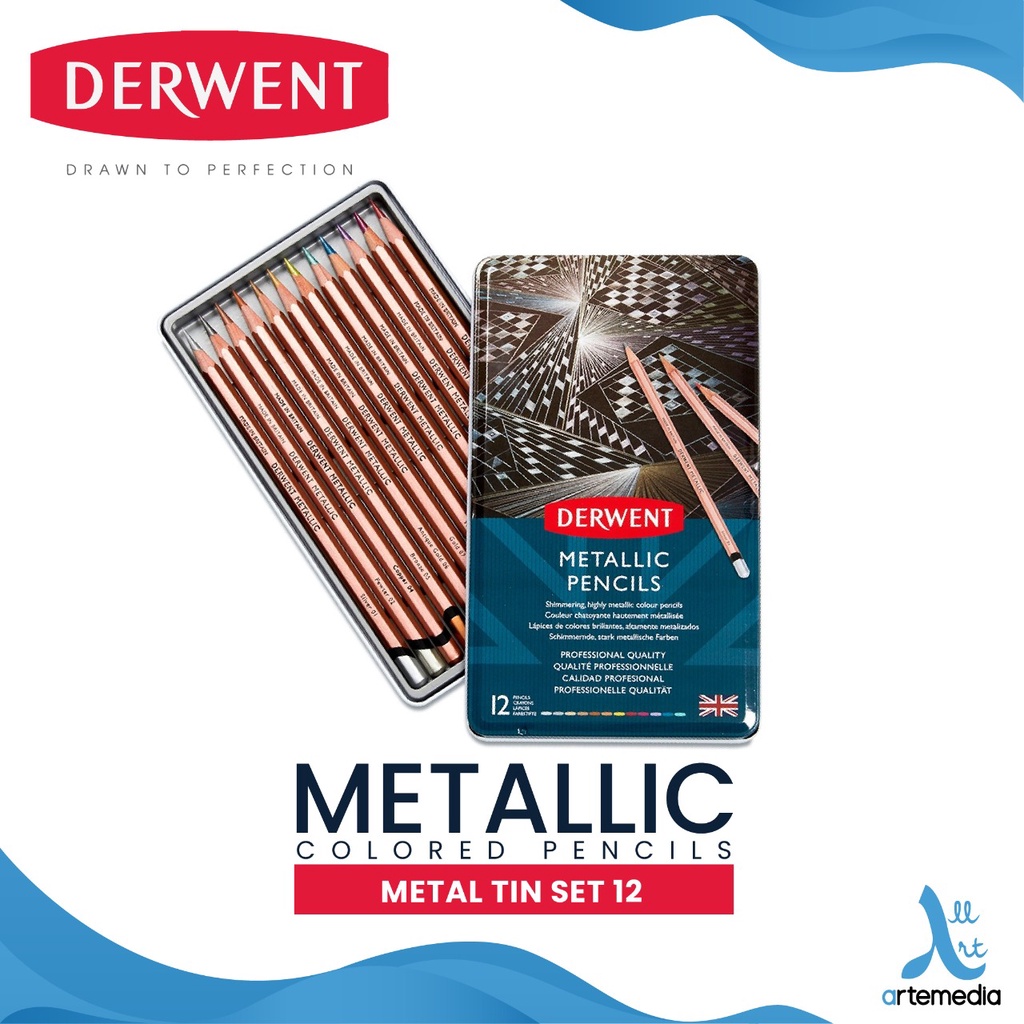 

Derwent Metallic 12 Pencil Color Metal Tin Set