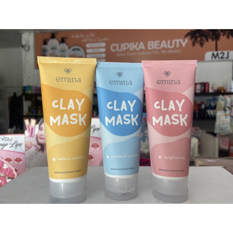 [in]❌ADA HARGA GROSIR ❌ Emina clay mask -- masker wajah clay emina - brightening | sebum control | soothe and smooth clay mask