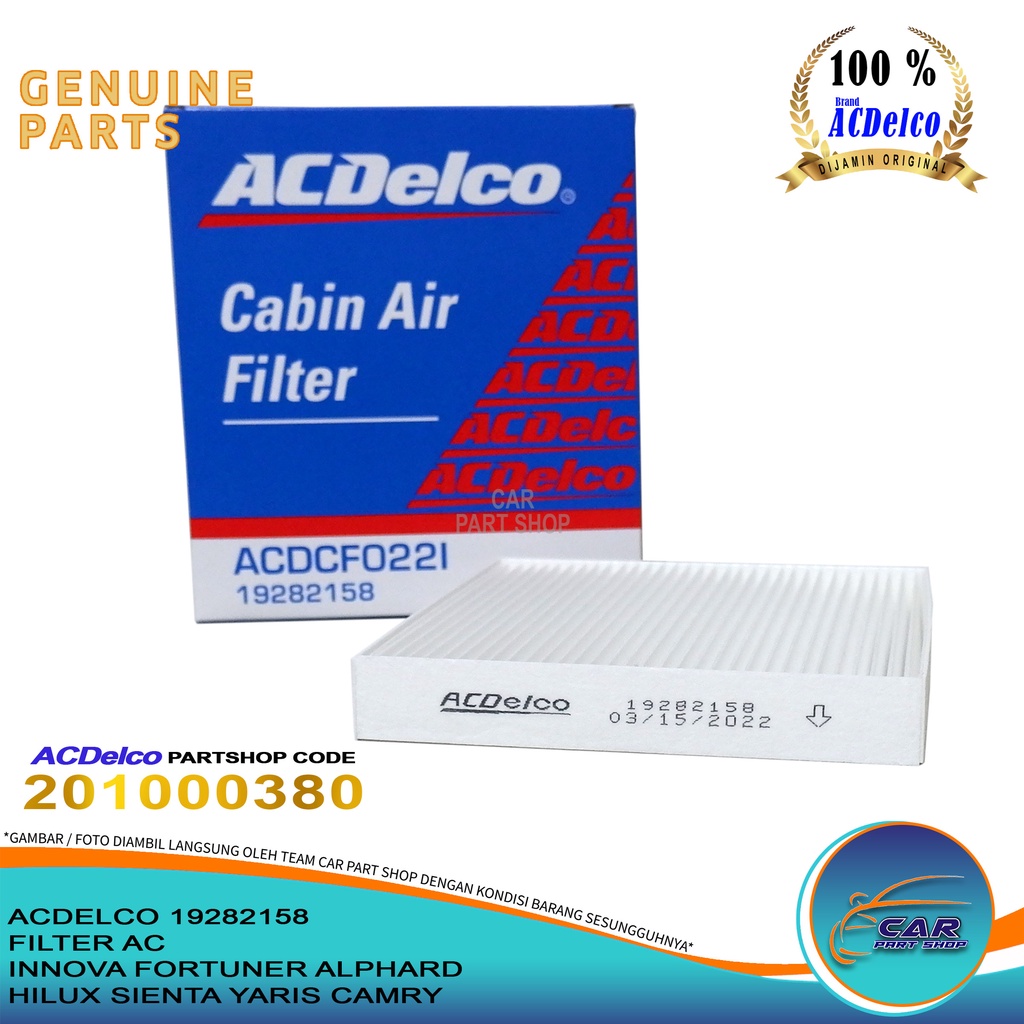 FILTER AC INNOVA FORTUNER ALPHARD HILUX SIENTA YARIS CAMRY ACDELCO ORI