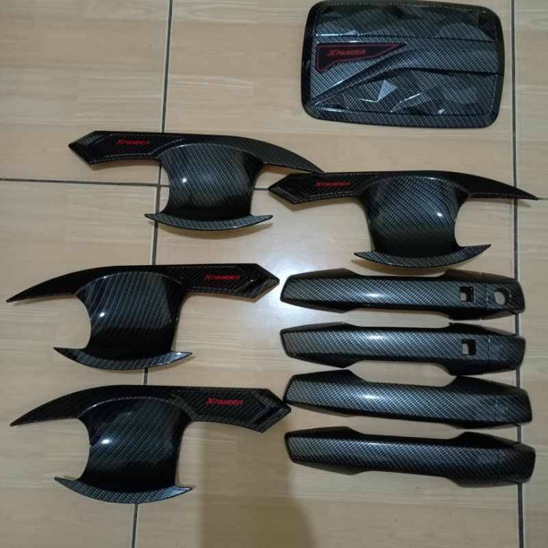 Paket Outer handle tank cover bensin Carbon Mitsubishi Xpander