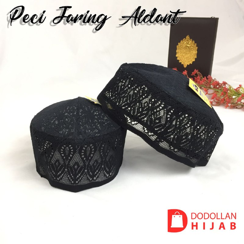 Peci Hitam Kopiah Jaring Warna Putih