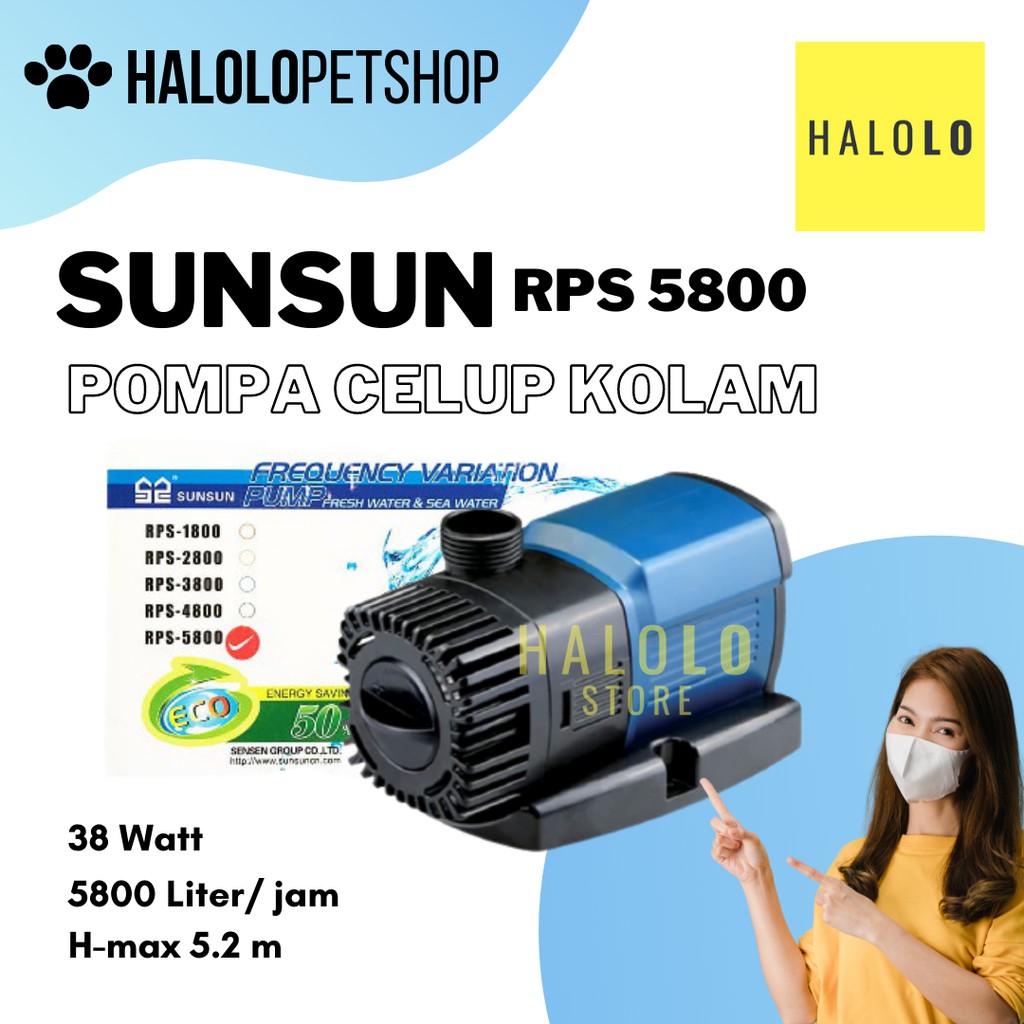 SUNSUN RPS 5800 Submersible Pump Pompa Celup Kolam Ikan