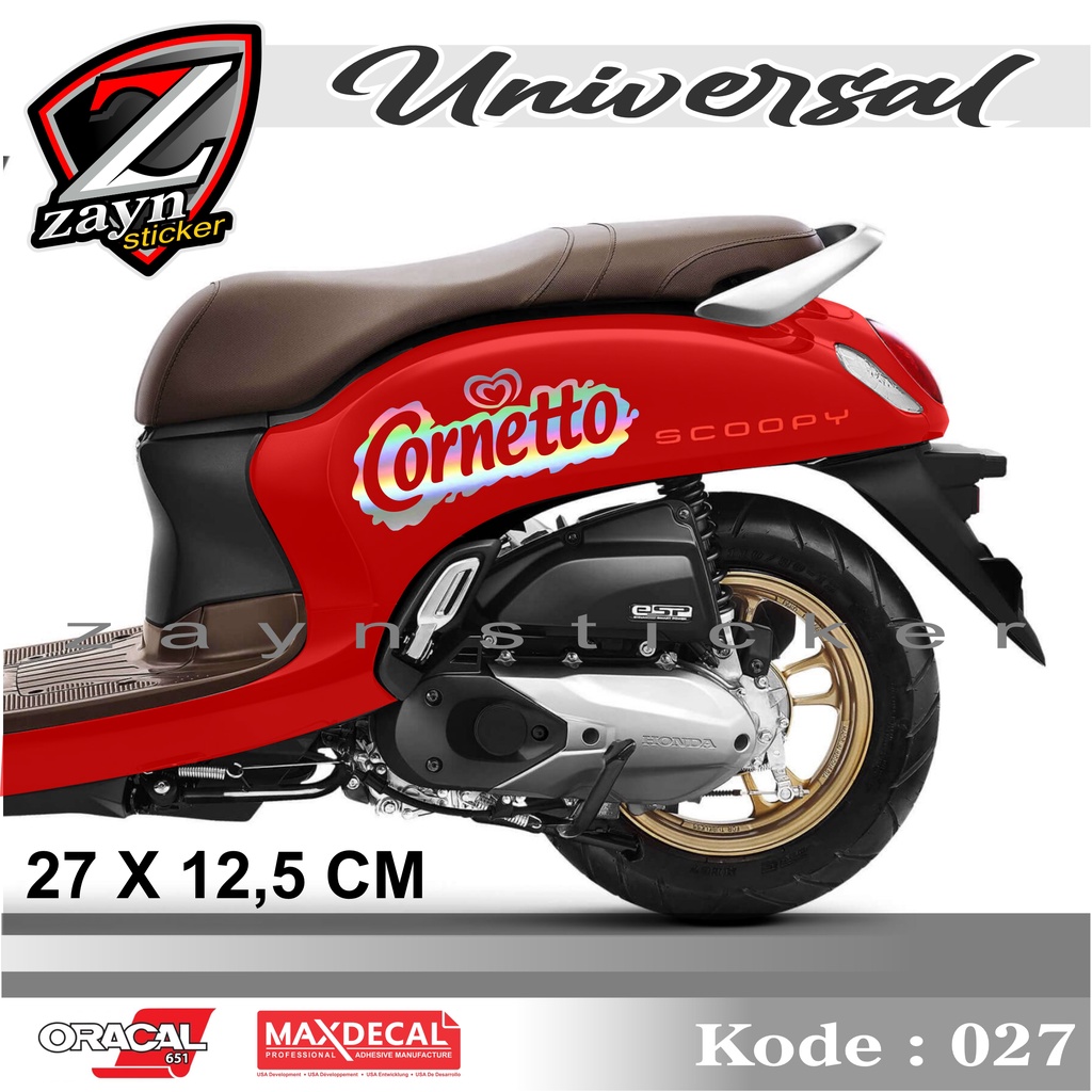 TERMURAH, STIKER LIST CUTTING STICKER CORNETTO VESPA SCOOPY GENIO VINO DLL 027