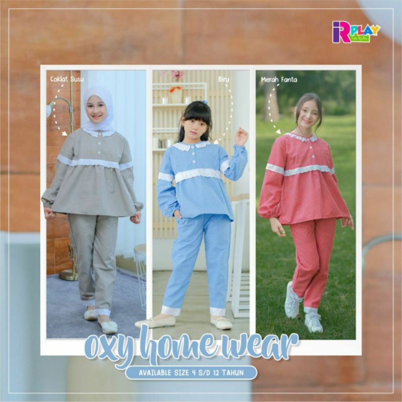 Homewear anak 4-12Th/Oxy homewear by Irplay/setelan anak perempuan