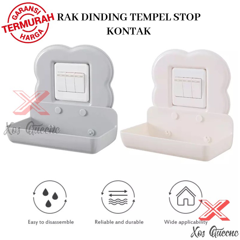 Rak Dinding Stop Kontak / Rak Dinding Tempel Charger Hp / Rak Tempel Tempat Barang Serbaguna