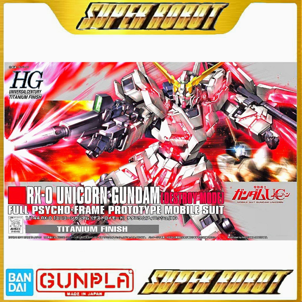 BANDAI HG Unicorn Gundam Destroy Mode Titanium Finish - HGUC Limited