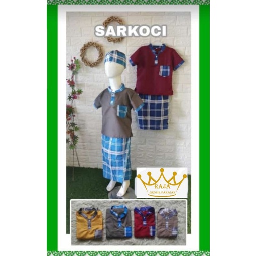 Baju Koko Sarkoci Anak 1-9 Thn (Setelan Baju Koko.Sarung,Koko,Peci) Termurah Tangan Pertama