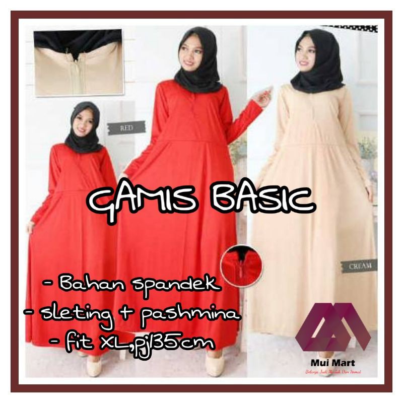 Gamis Basic Gamis Wanita Dewasa Gamis Busui Baju Muslim Wanita Dewasa + Pashmina