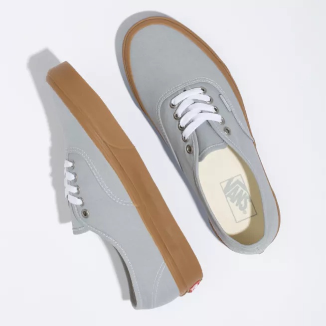 Sepatu Sneakers Authentic Gum Grey Polos Sepatu Pria Wanita Murah