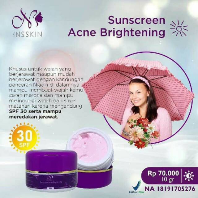 Sunscreen acne brightening new nsskin