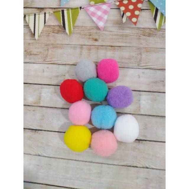 Pompom halus 2.5cm / Mainan montessori 10/50 pcs