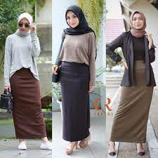 ROK POLOS BAHAN SCUBA ADEM // ROK SPAN MAXI KANTOR // ROK CASUAL