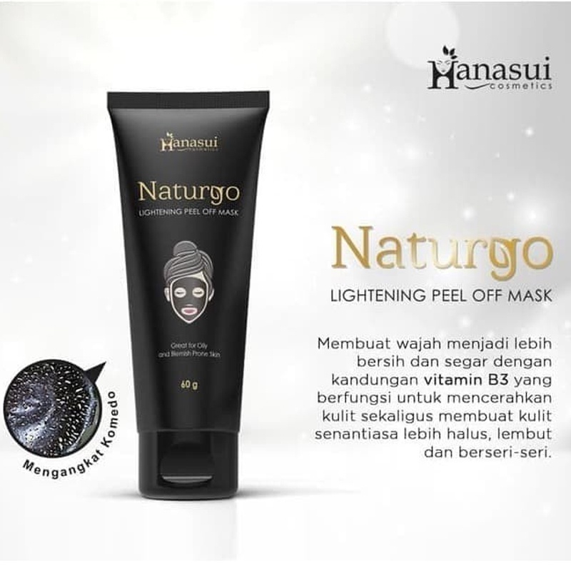 Hanasui Naturgo Peel Off Mask Tube Masker Lumpur Penghilang Komedo Pencerah Kulit